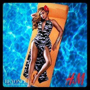 NEW H&M x Beyonce Summer 2013 Collection Zebra Print Halter Maxi Dress